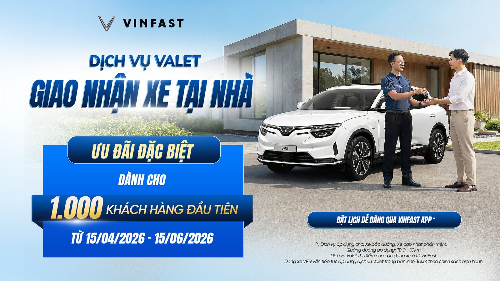 Dịch vụ Valet giao nhận xe tại nhà của VinFast